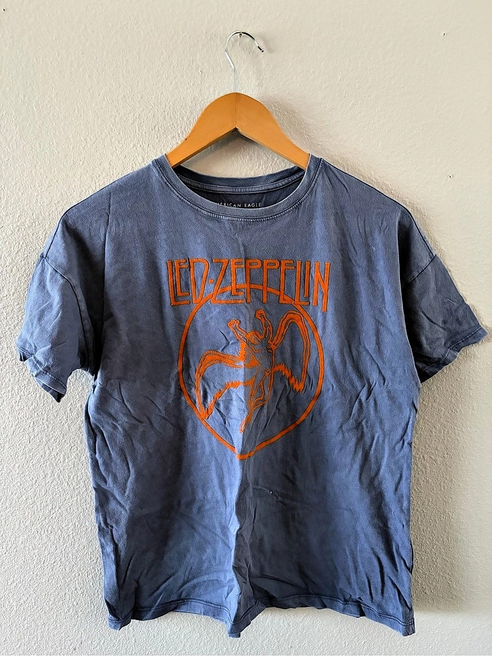 American Eagle AE Oversized Embroidered Led Zeppelin Graphic T-Shirt Led